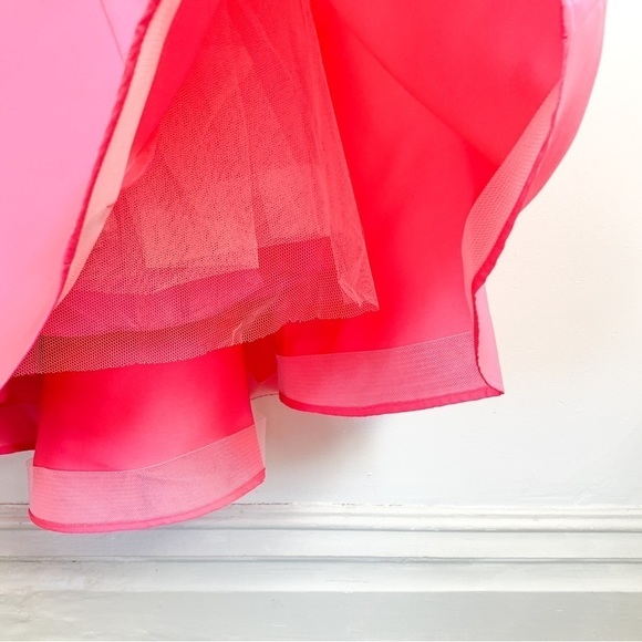 NWT Ellie Wilde by Mon Cheri Hot Pink Two Piece Off Shoulder Satin Formal Dress - Picture 8 of 16